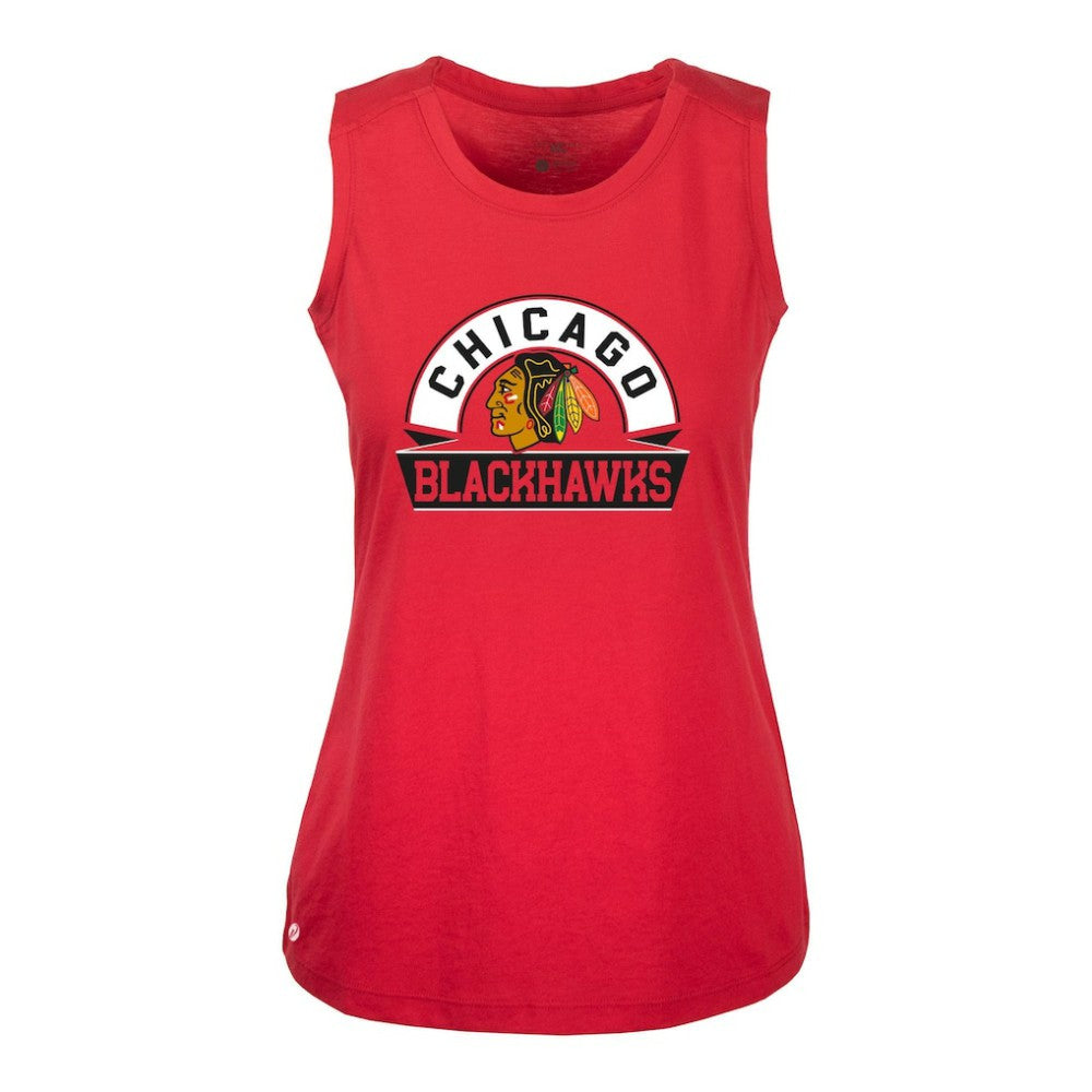 NHL Chicago Blackhawks Levelwear Women's Macy Banner Arch Tank Top - Red