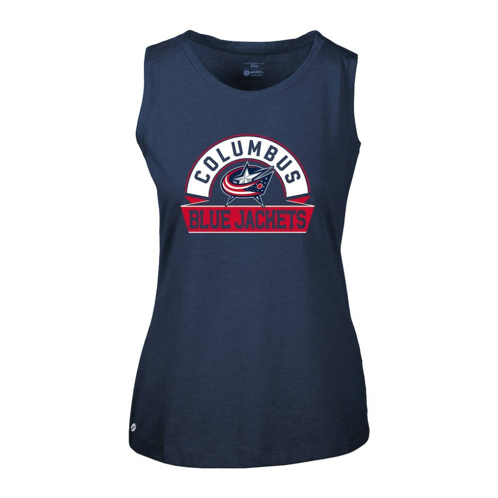 NHL Columbus Blue Jackets Levelwear Women's Macy Banner Arch Tank Top - Navy
