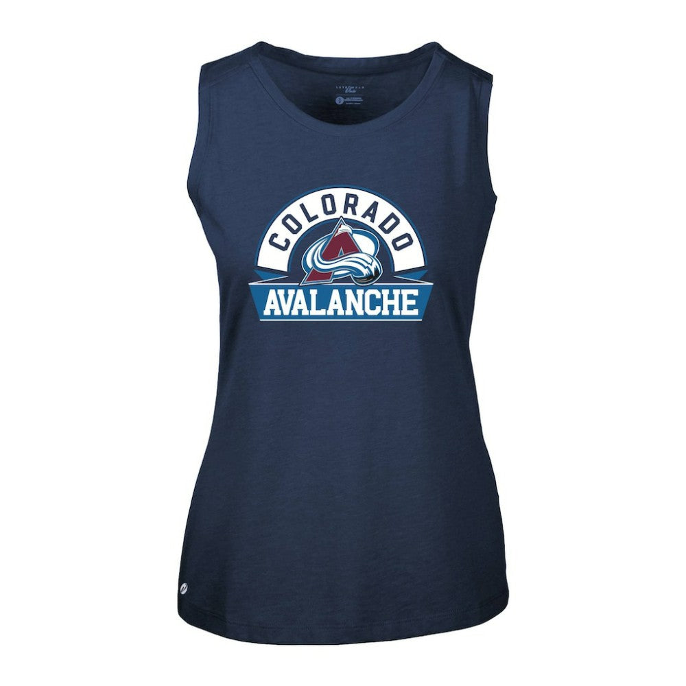 NHL Colorado Avalanche Levelwear Women's Macy Banner Arch Tank Top - Navy