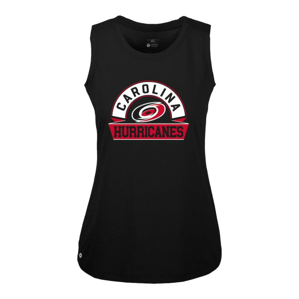 NHL Carolina Hurricanes Levelwear Women's Macy Banner Arch Tank Top - Black