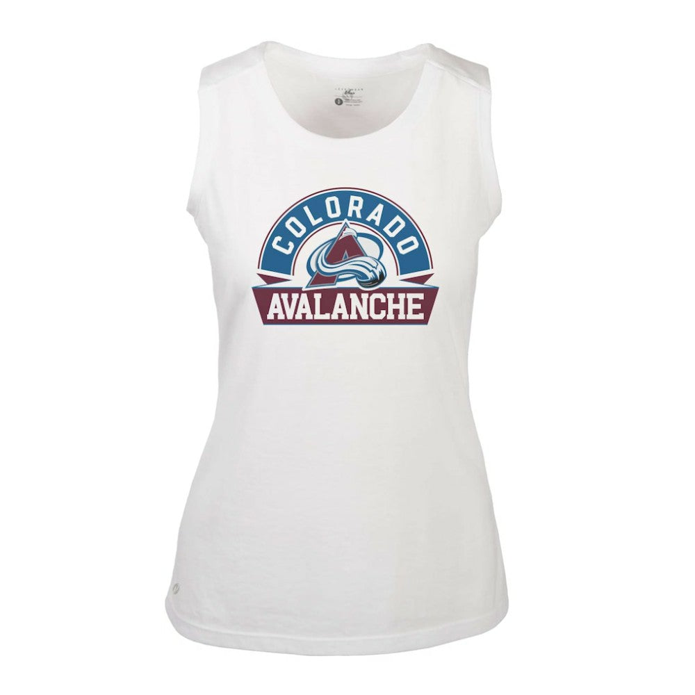 NHL Colorado Avalanche Levelwear Women's Macy Banner Arch Tank Top - White