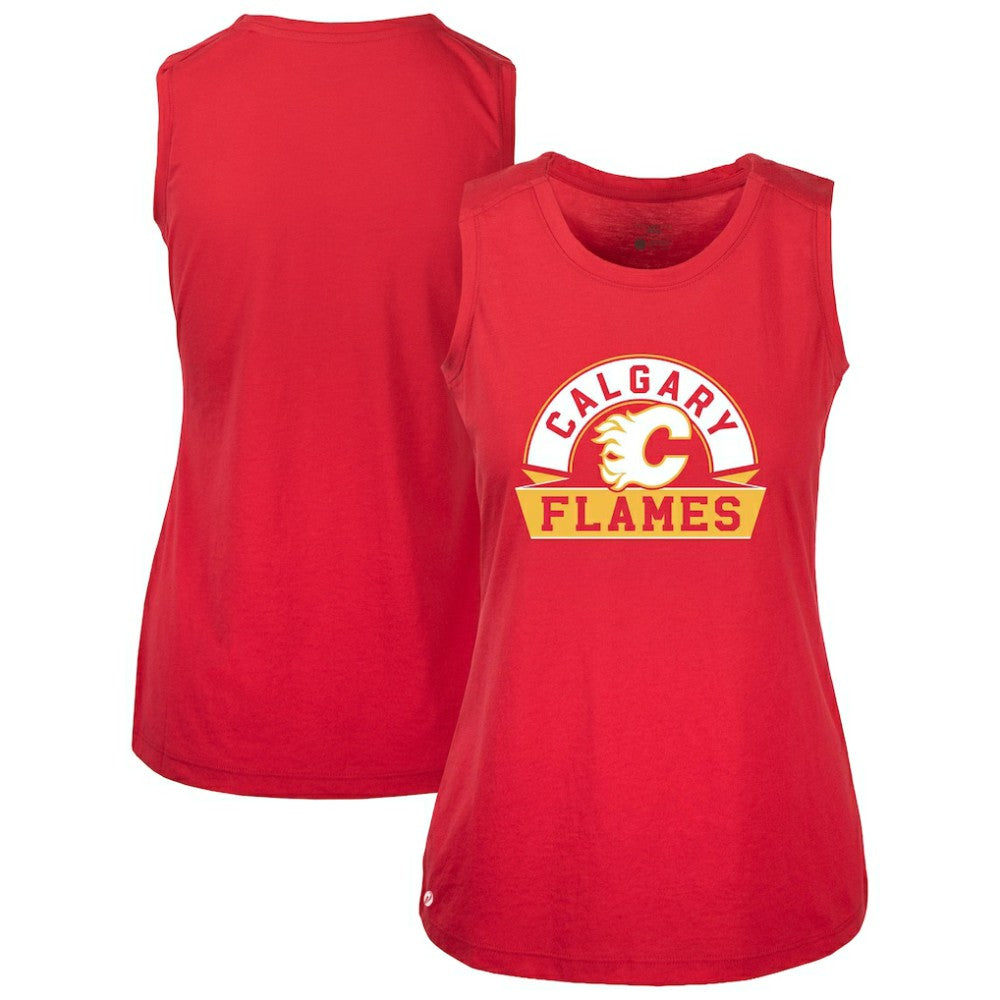 NHL Calgary Flames Levelwear Women's Macy Banner Arch Tank Top - Red