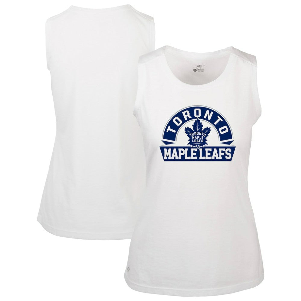 NHL Toronto Maple Leafs Levelwear Women's Macy Banner Arch Tank Top - White