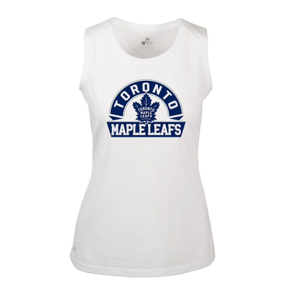 NHL Toronto Maple Leafs Levelwear Women's Macy Banner Arch Tank Top - White