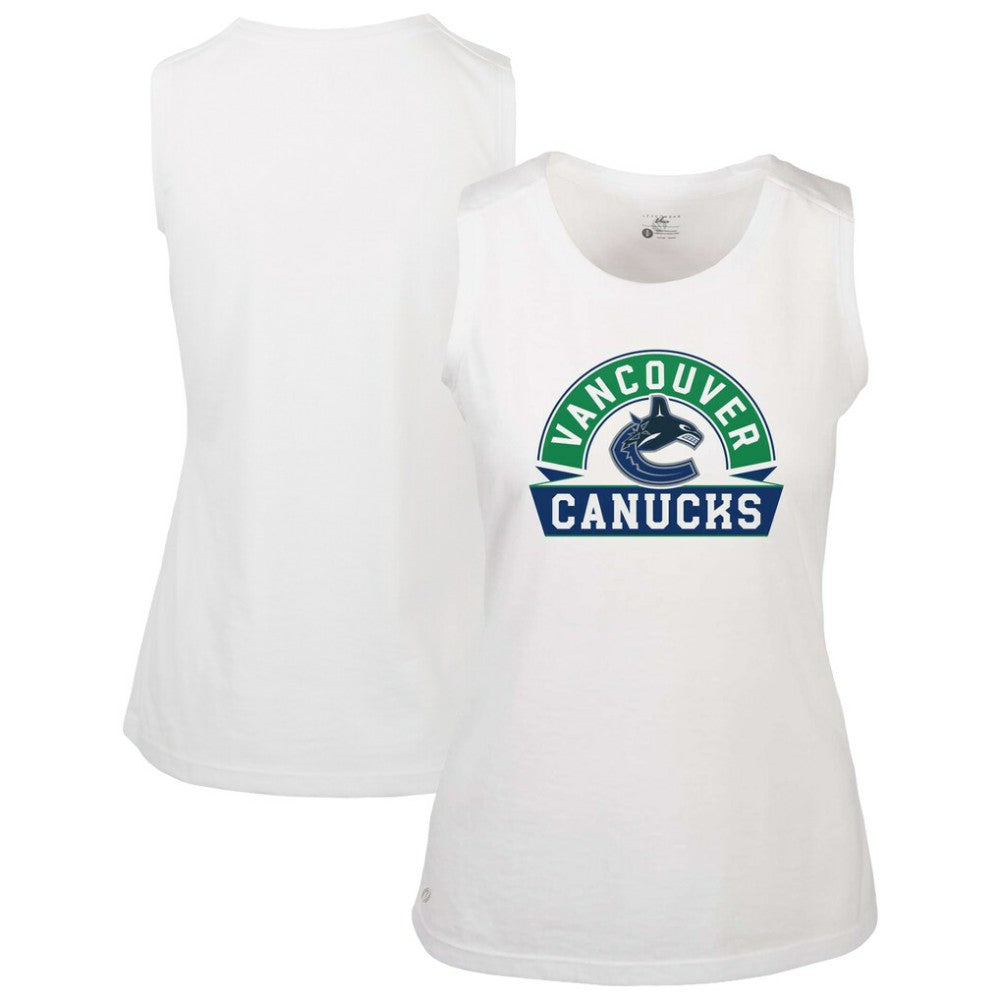 NHL Vancouver Canucks Levelwear Women's Macy Banner Arch Tank Top - White