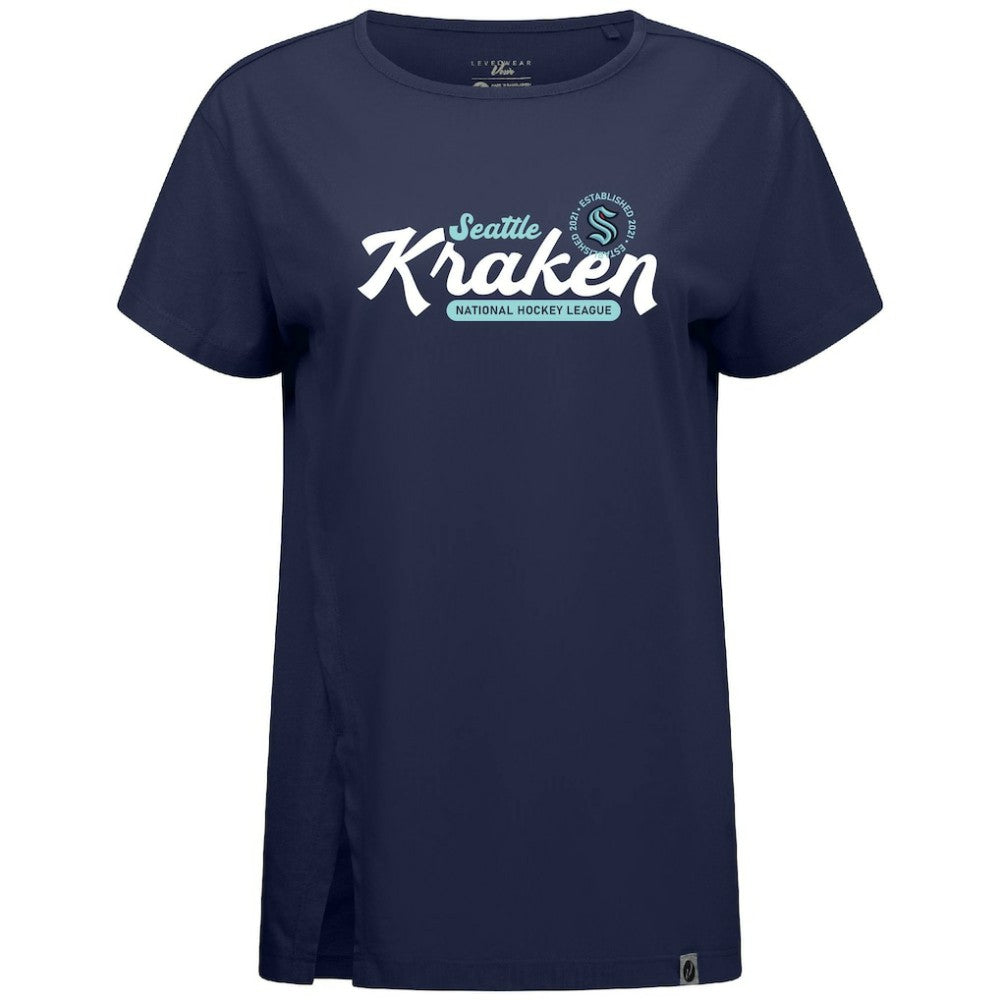 NHL Seattle Kraken Levelwear Women's Influx Monument T-Shirt - Deep Sea Blue