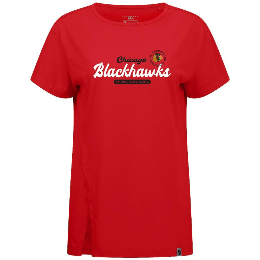 NHL Chicago Blackhawks Levelwear Women's Influx Monument T-Shirt - Red