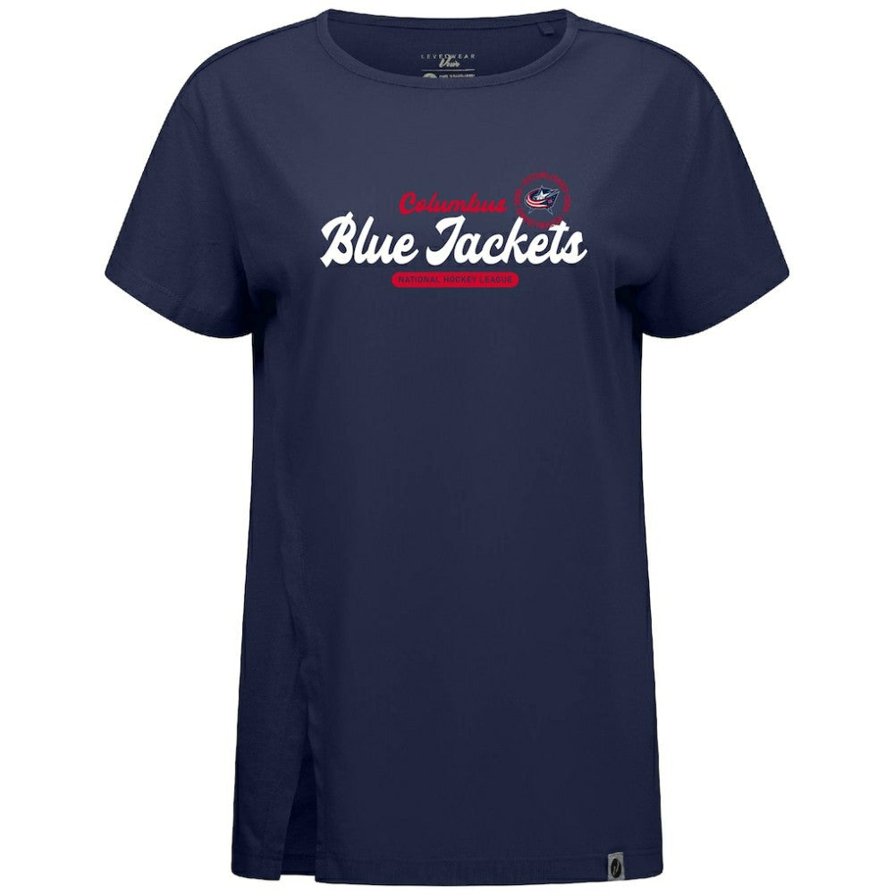 NHL Columbus Blue Jackets Levelwear Women's Influx Monument T-Shirt - Navy
