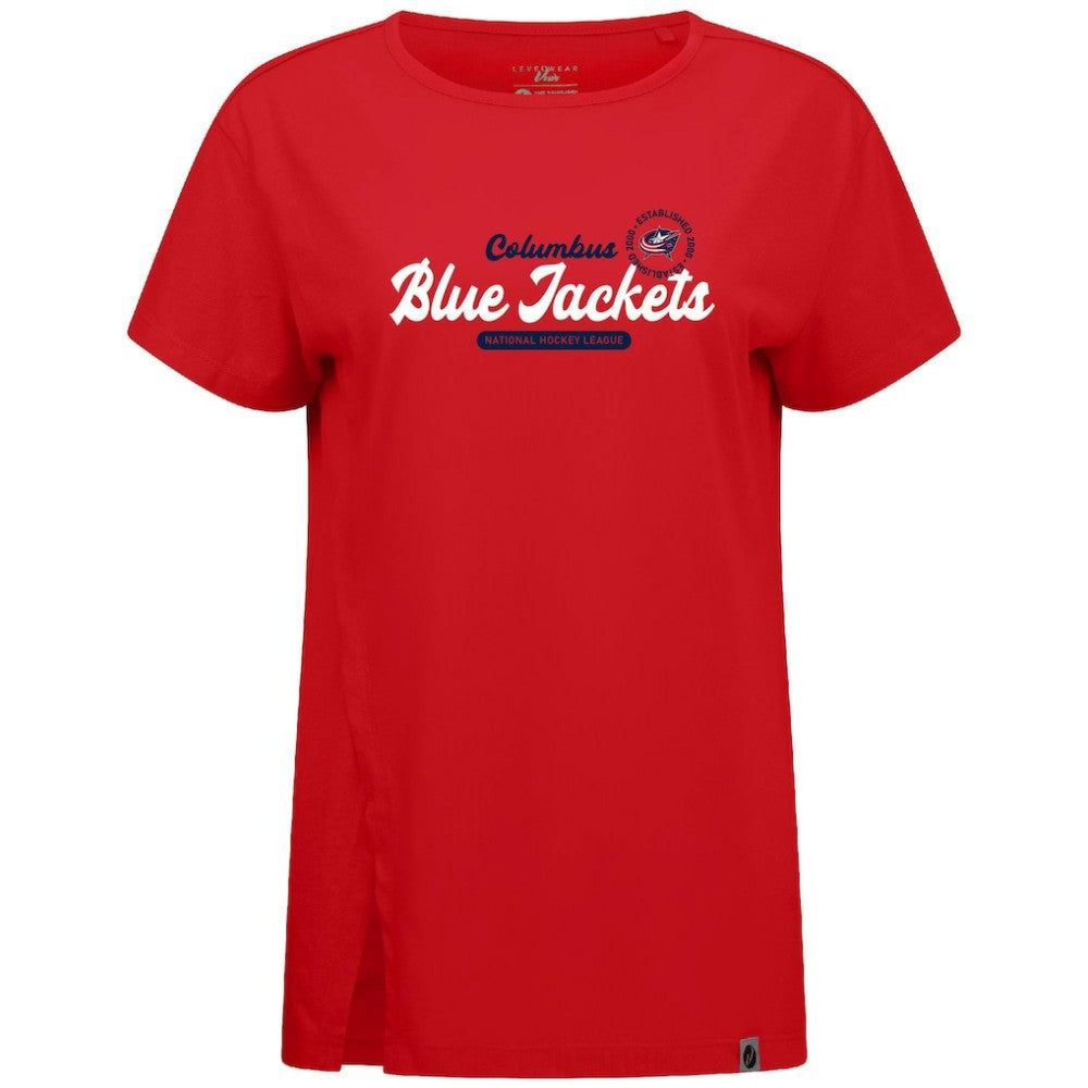 NHL Columbus Blue Jackets Levelwear Women's Influx Monument T-Shirt - Red