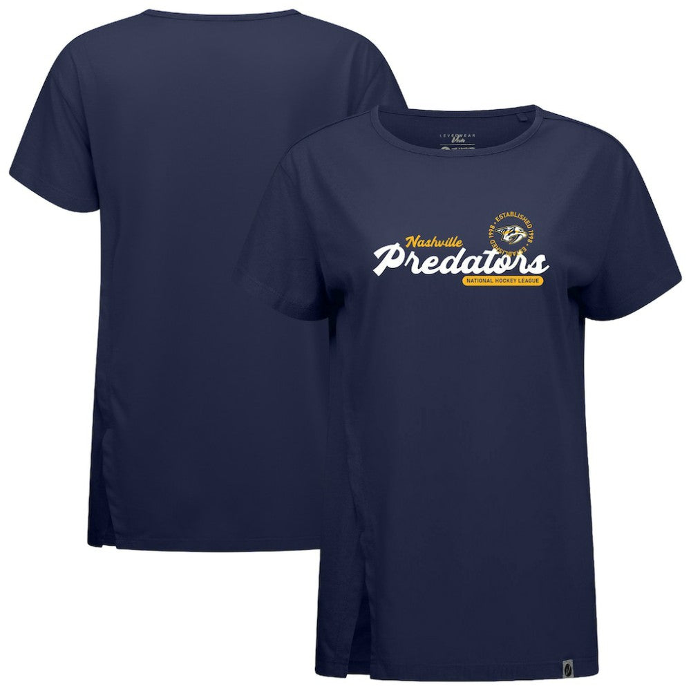 NHL Nashville Predators Levelwear Women's Influx Monument T-Shirt - Navy