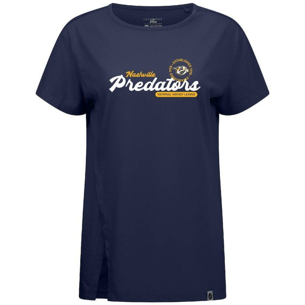 NHL Nashville Predators Levelwear Women's Influx Monument T-Shirt - Navy