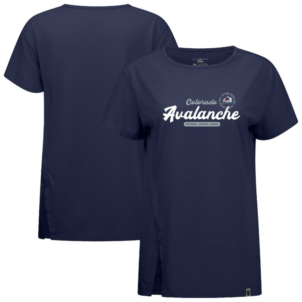 NHL Colorado Avalanche Levelwear Women's Influx Monument T-Shirt - Navy