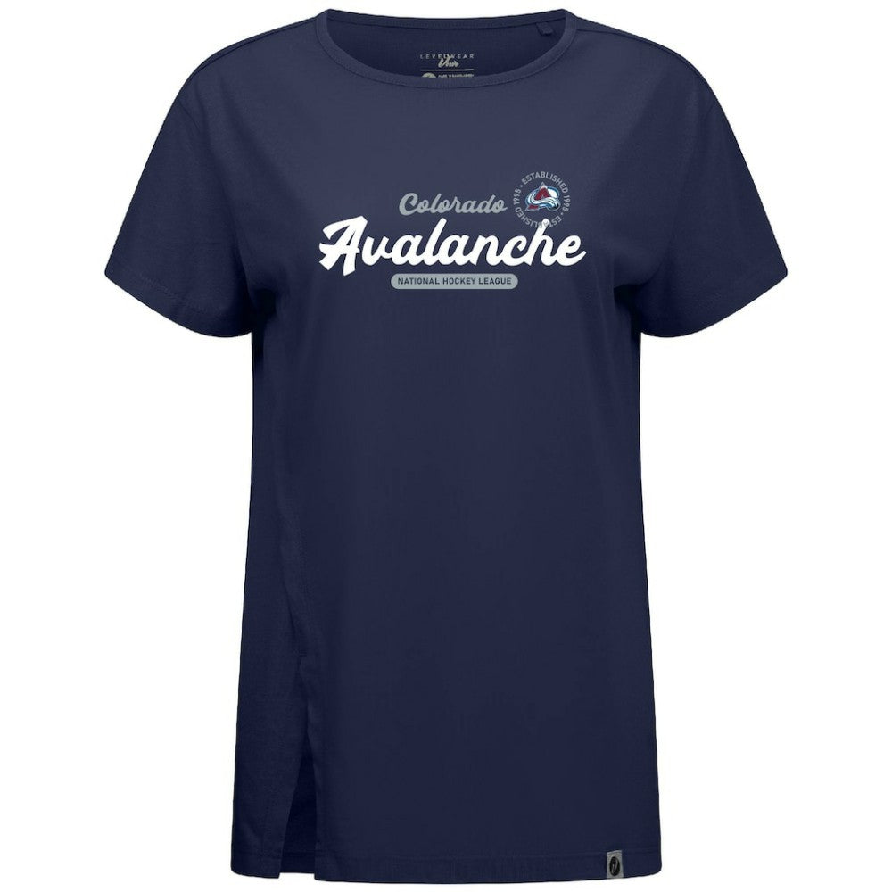 NHL Colorado Avalanche Levelwear Women's Influx Monument T-Shirt - Navy