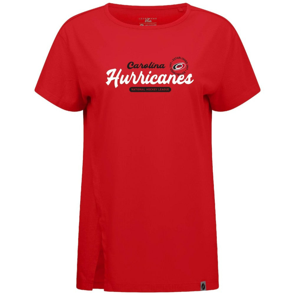 NHL Carolina Hurricanes Levelwear Women's Influx Monument T-Shirt - Red