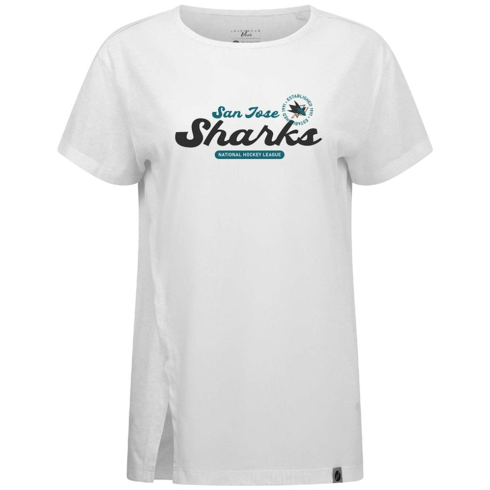 NHL San Jose Sharks Levelwear Women's Influx Monument T-Shirt - White