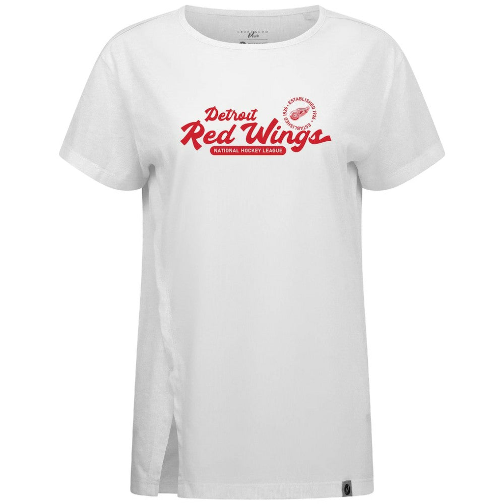 NHL Detroit Red Wings Levelwear Women's Influx Monument T-Shirt - White