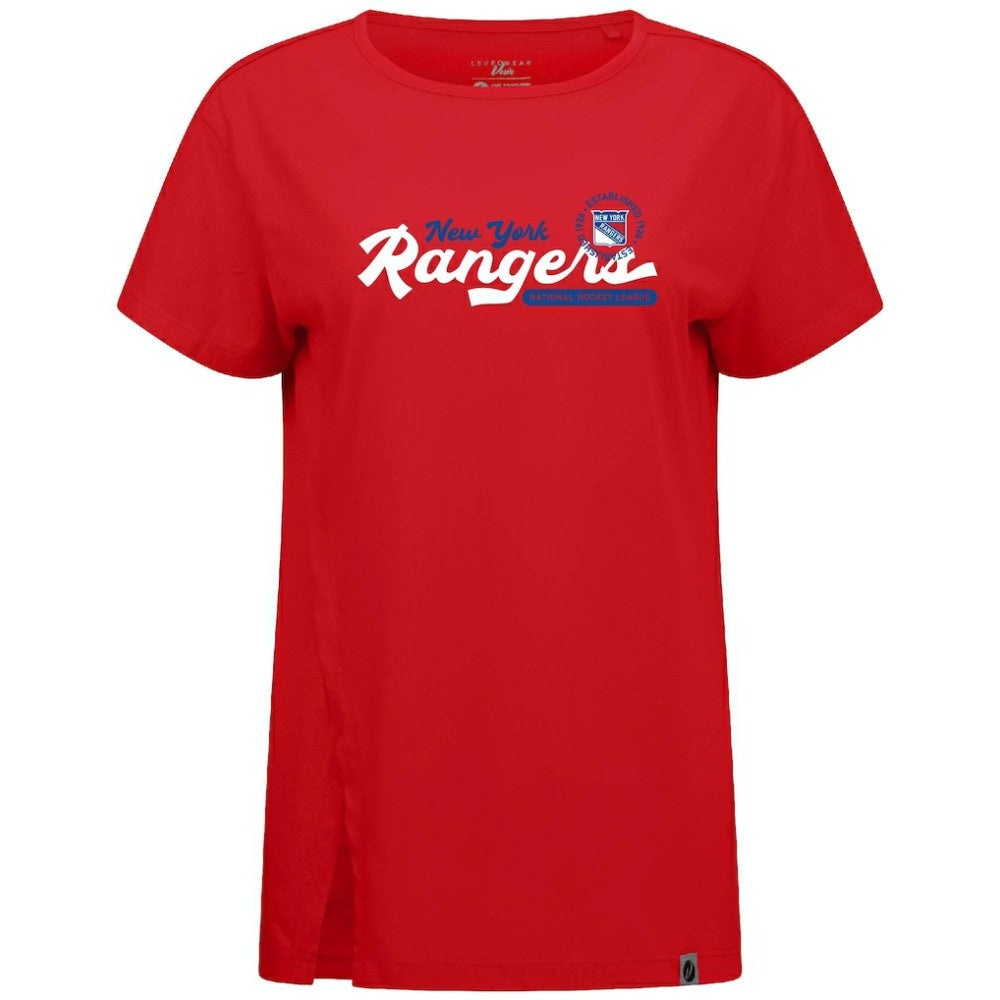 NHL New York Rangers Levelwear Women's Influx Monument T-Shirt - Red