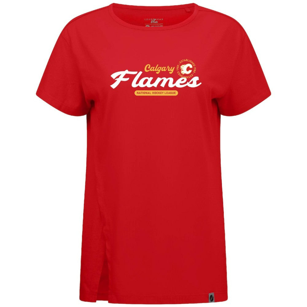 NHL Calgary Flames Levelwear Women's Influx Monument T-Shirt - Red