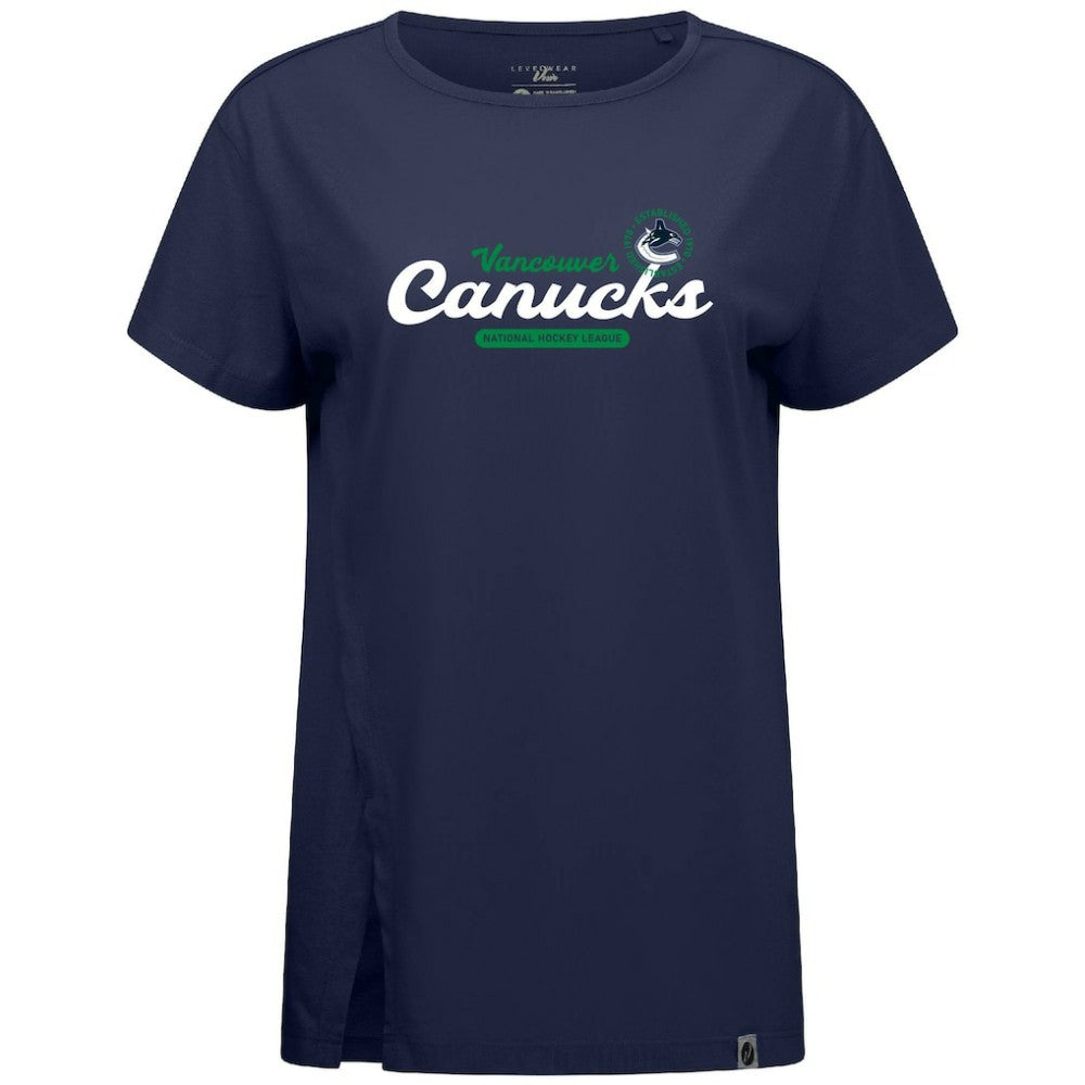 NHL Vancouver Canucks Levelwear Women's Influx Monument T-Shirt - Navy