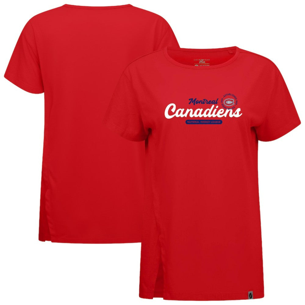 NHL Montreal Canadiens Levelwear Women's Influx Monument T-Shirt - Red