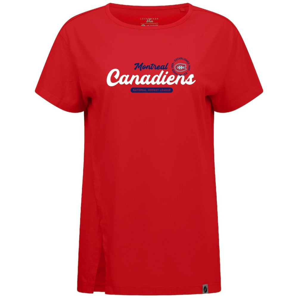 NHL Montreal Canadiens Levelwear Women's Influx Monument T-Shirt - Red