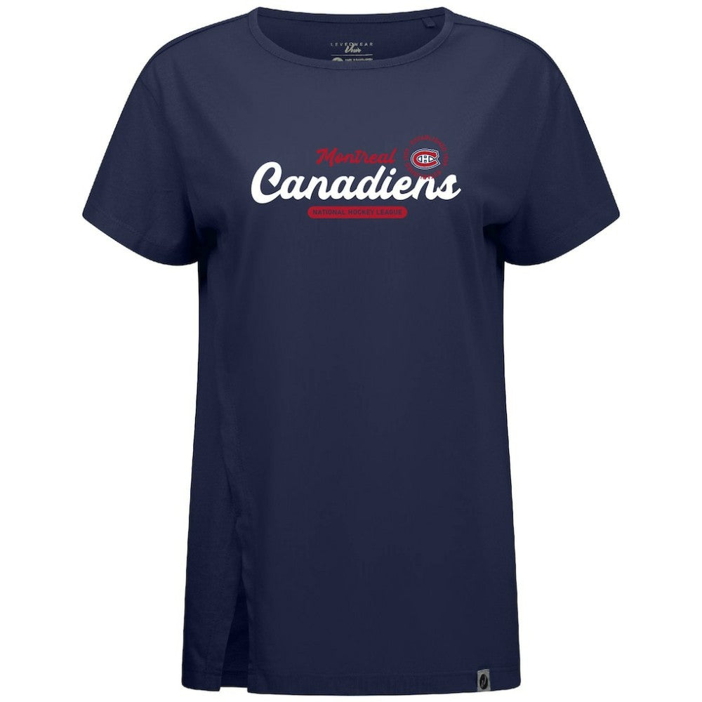NHL Montreal Canadiens Levelwear Women's Influx Monument T-Shirt - Navy