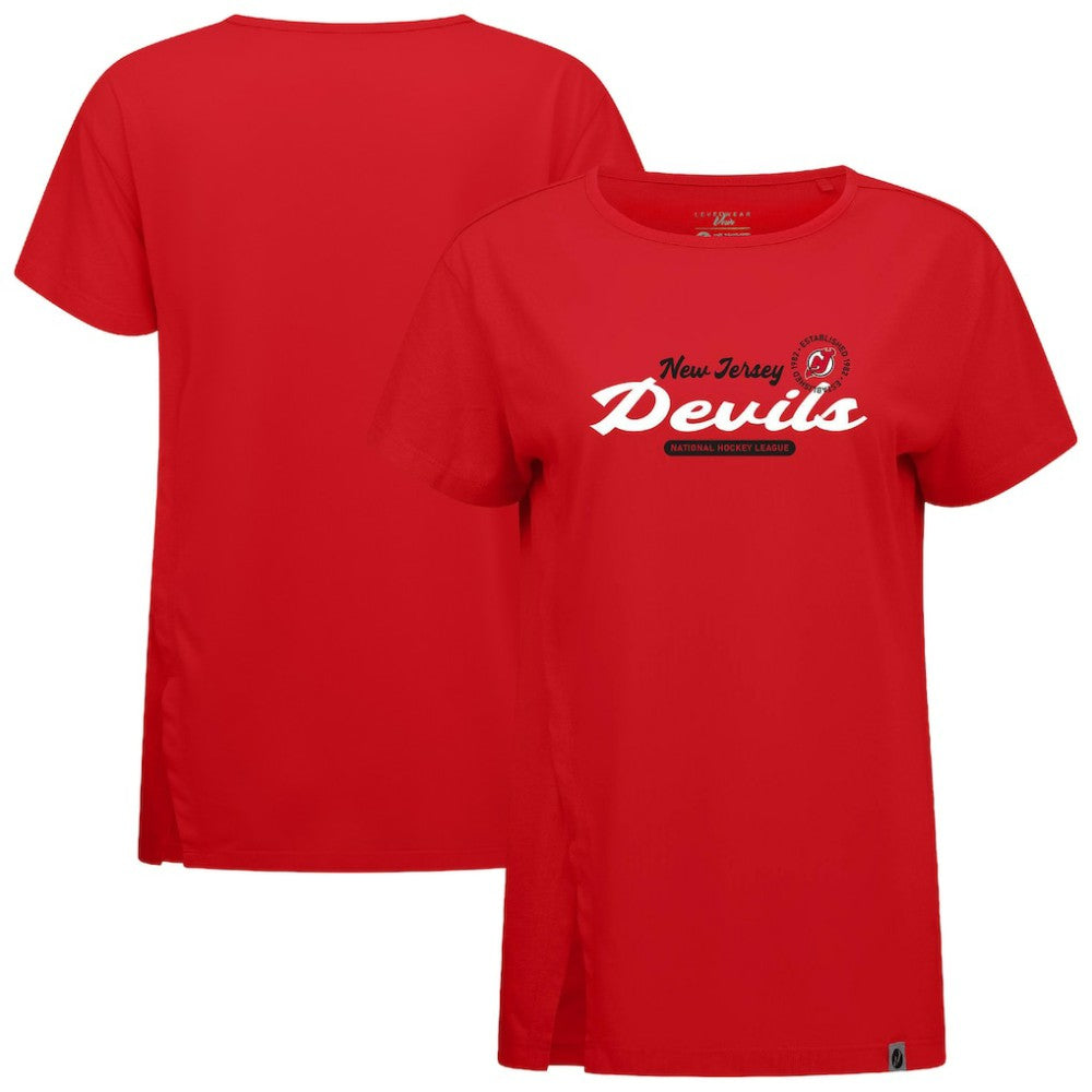 NHL New Jersey Devils Levelwear Women's Influx Monument T-Shirt - Red