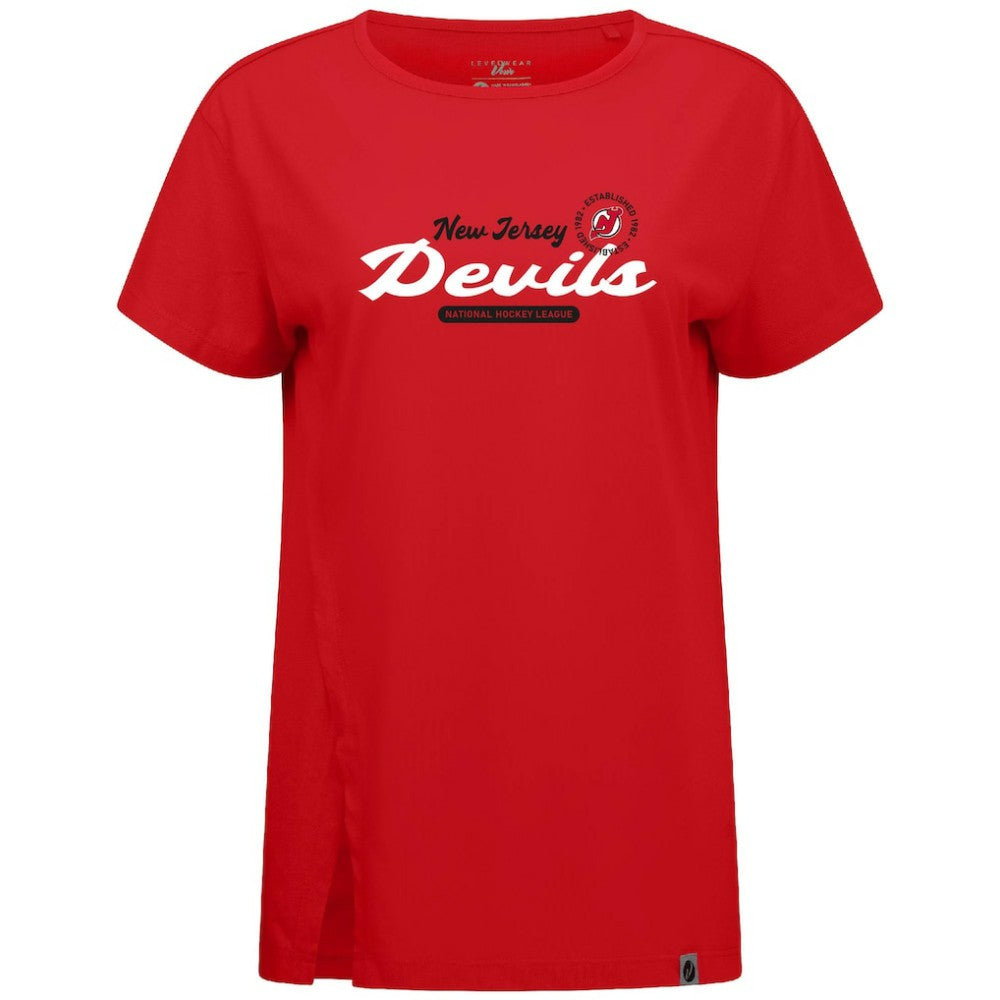 NHL New Jersey Devils Levelwear Women's Influx Monument T-Shirt - Red