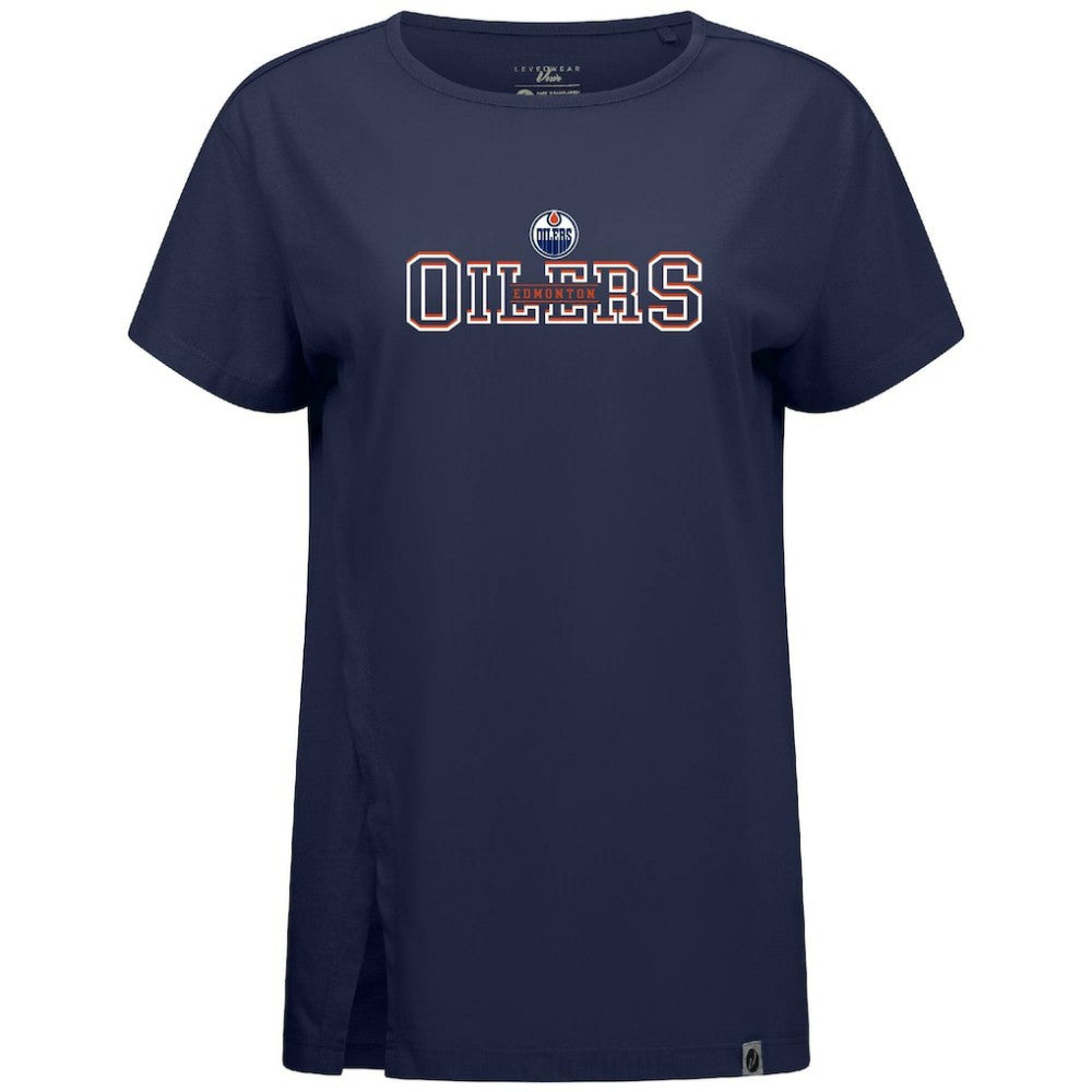 NHL Edmonton Oilers Levelwear Women's Influx Journey T-Shirt - Navy