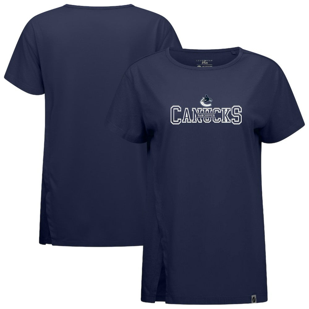 NHL Vancouver Canucks Levelwear Women's Influx Journey T-Shirt - Navy