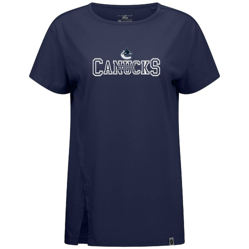 NHL Vancouver Canucks Levelwear Women's Influx Journey T-Shirt - Navy