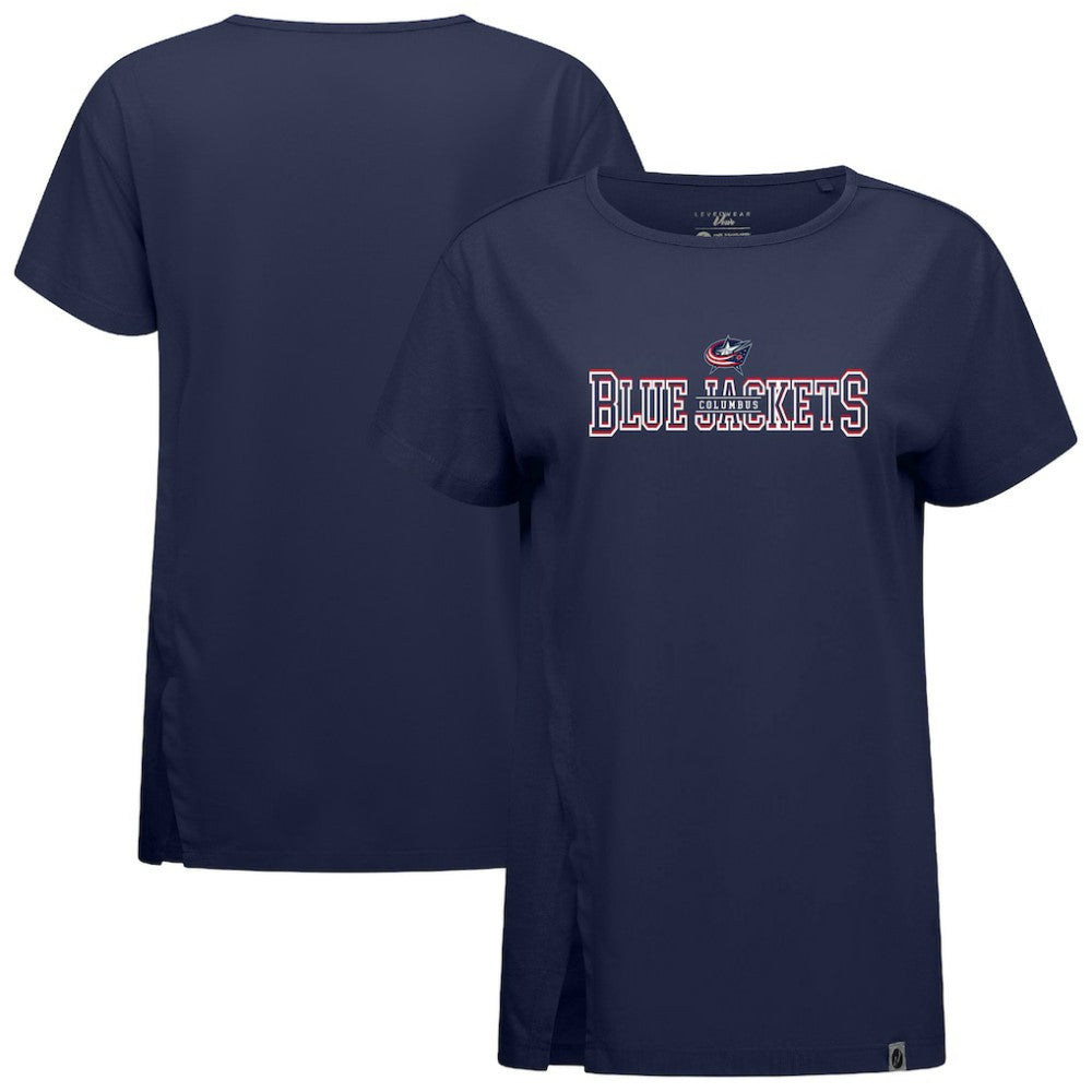 NHL Columbus Blue Jackets Levelwear Women's Influx Journey T-Shirt - Navy