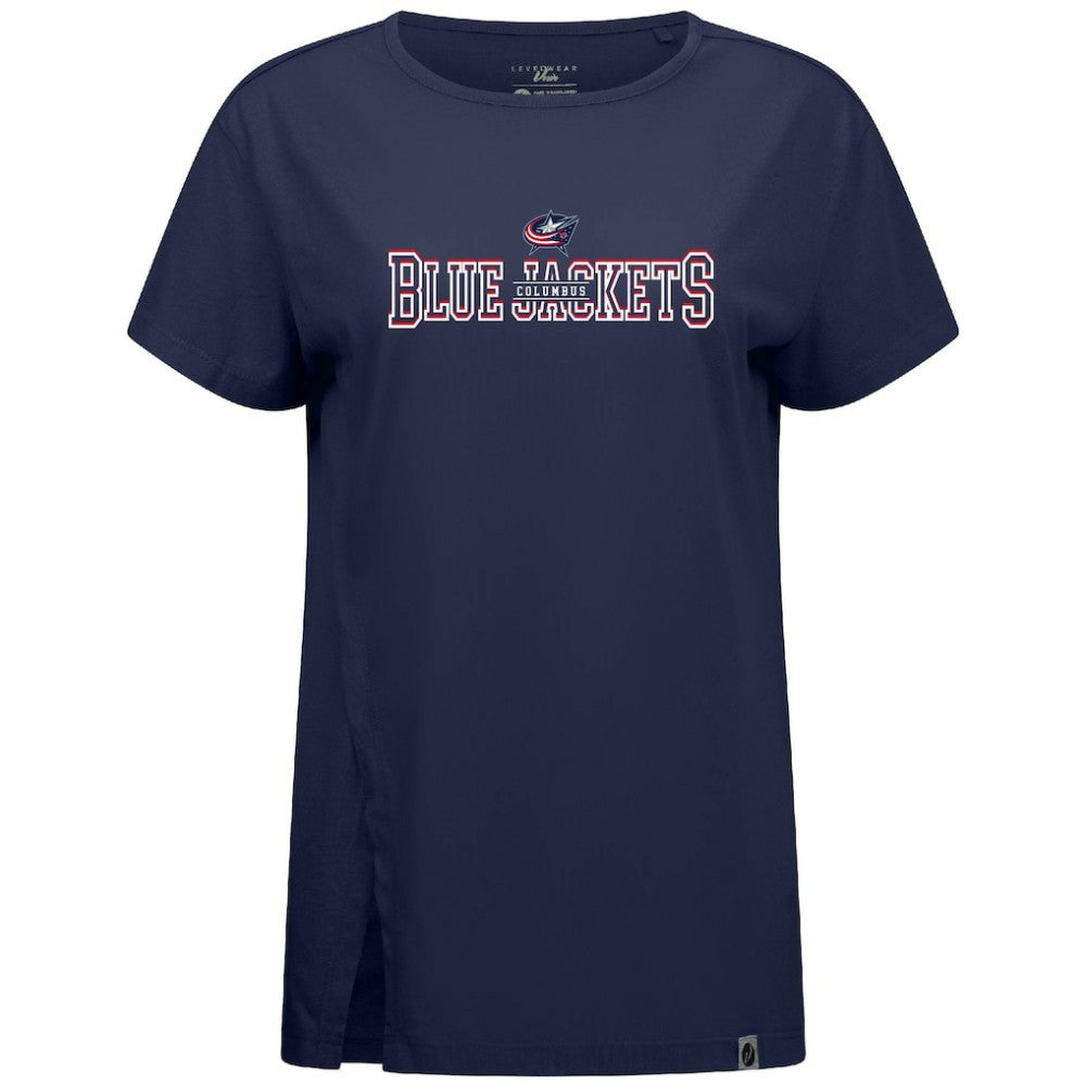 NHL Columbus Blue Jackets Levelwear Women's Influx Journey T-Shirt - Navy