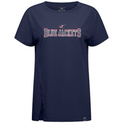 NHL Columbus Blue Jackets Levelwear Women's Influx Journey T-Shirt - Navy