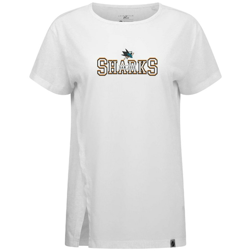 NHL San Jose Sharks Levelwear Women's Influx Journey T-Shirt - White
