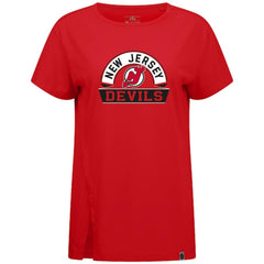NHL New Jersey Devils Levelwear Women's Influx Banner Arch T-Shirt - Red