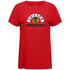 NHL Chicago Blackhawks Levelwear Women's Influx Banner Arch T-Shirt - Red