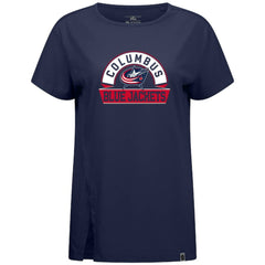NHL Columbus Blue Jackets Levelwear Women's Influx Banner Arch T-Shirt - Navy