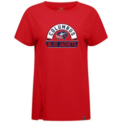 NHL Columbus Blue Jackets Levelwear Women's Influx Banner Arch T-Shirt - Red