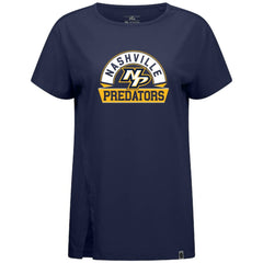 NHL Nashville Predators Levelwear Women's Influx Banner Arch T-Shirt - Navy