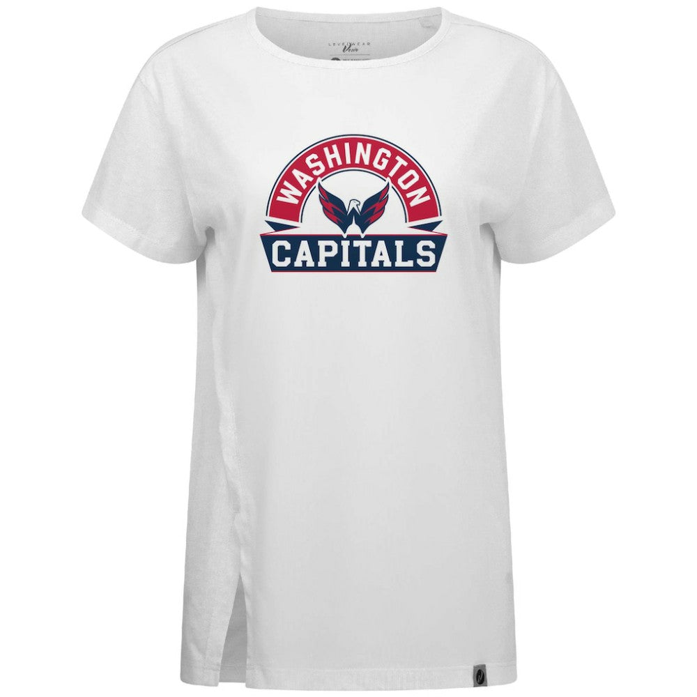NHL Washington Capitals Levelwear Women's Influx Banner Arch T-Shirt - White