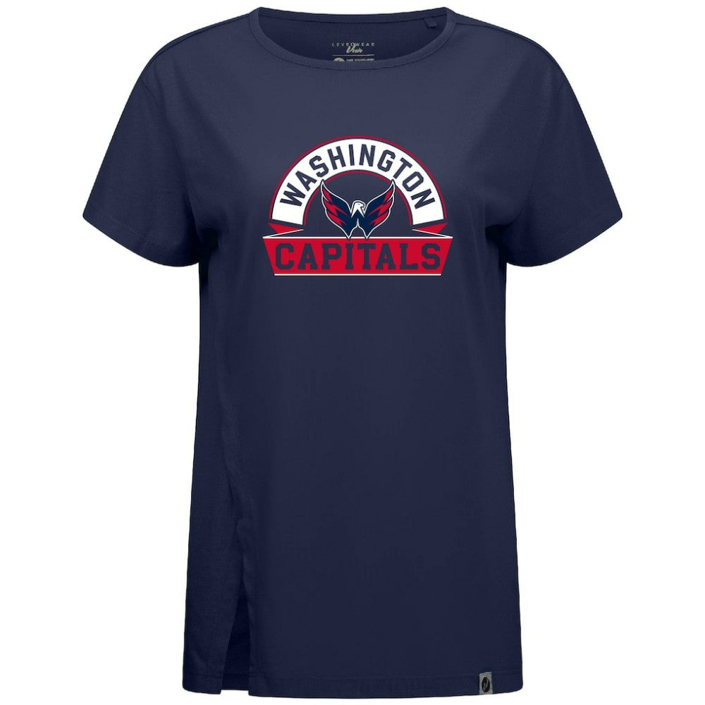 NHL Washington Capitals Levelwear Women's Influx Banner Arch T-Shirt - Navy