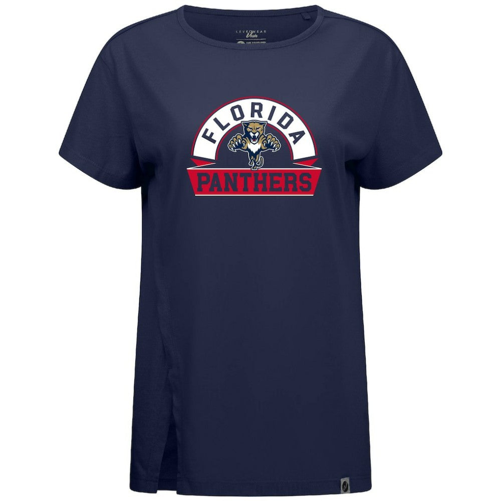 NHL Florida Panthers Levelwear Women's Influx Banner Arch T-Shirt - Navy