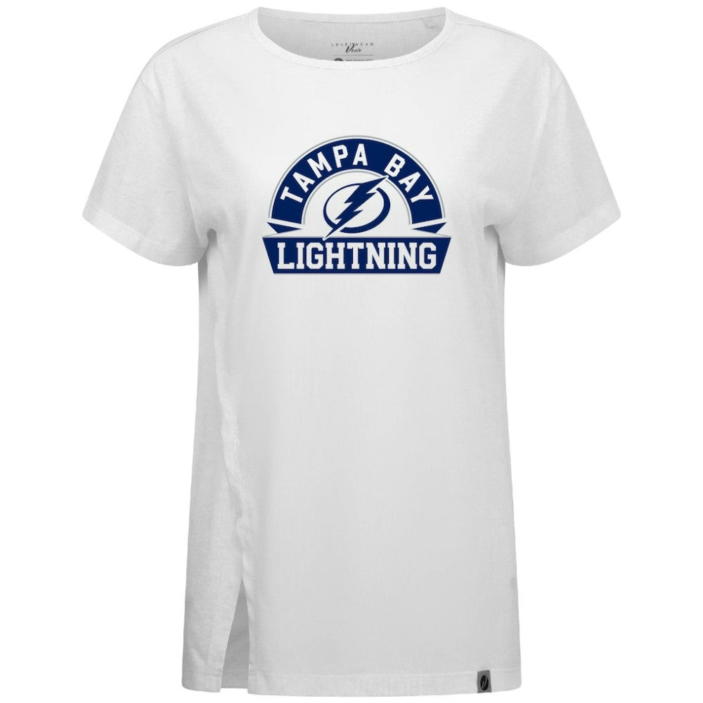 NHL Tampa Bay Lightning Levelwear Women's Influx Banner Arch T-Shirt - White
