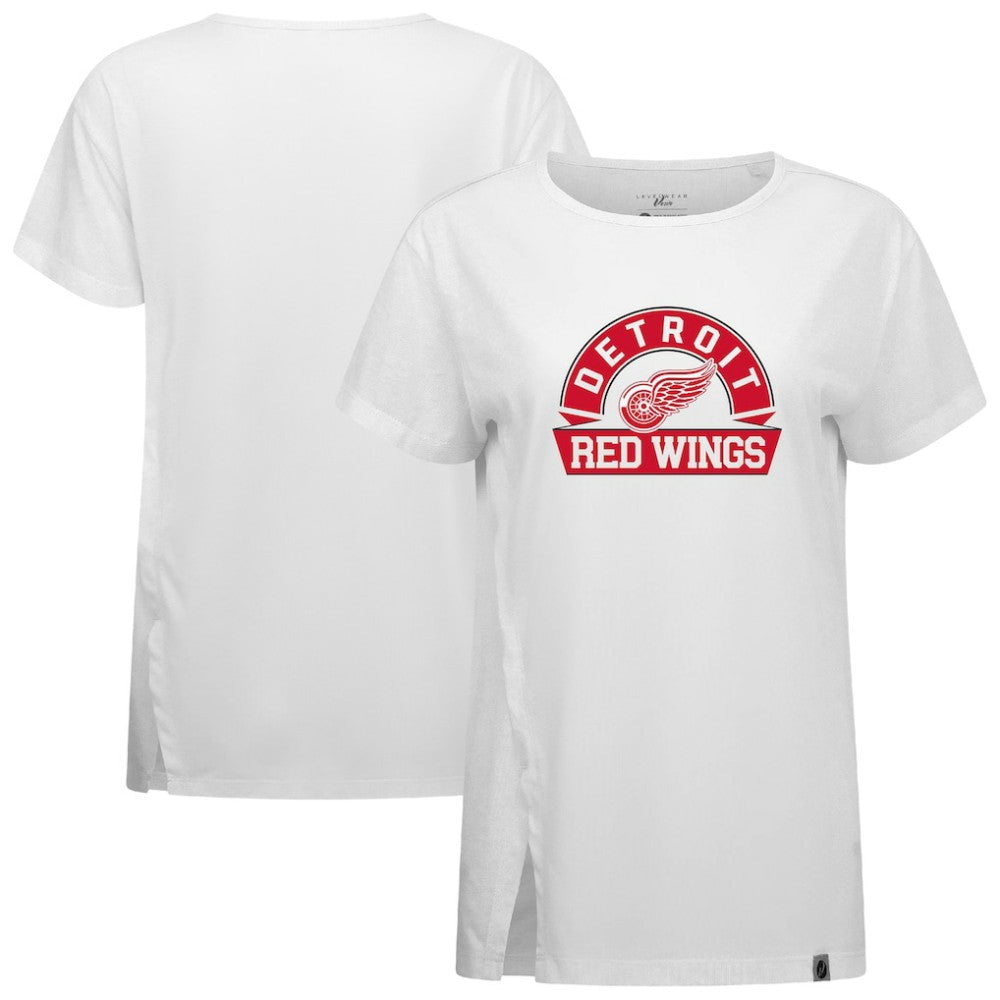 NHL Detroit Red Wings Levelwear Women's Influx Banner Arch T-Shirt - White