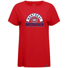 NHL Montreal Canadiens Levelwear Women's Influx Banner Arch T-Shirt - Red
