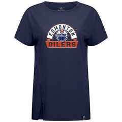 NHL Edmonton Oilers Levelwear Women's Influx Banner Arch T-Shirt - Navy