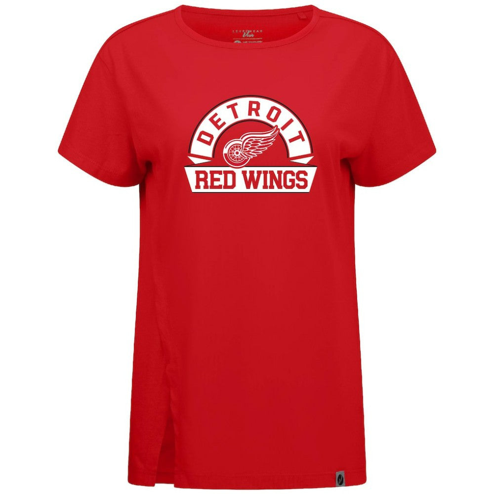 NHL Detroit Red Wings Levelwear Women's Influx Banner Arch T-Shirt - Red