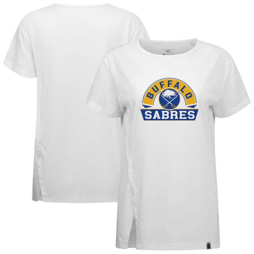 NHL Buffalo Sabres Levelwear Women's Influx Banner Arch T-Shirt - White