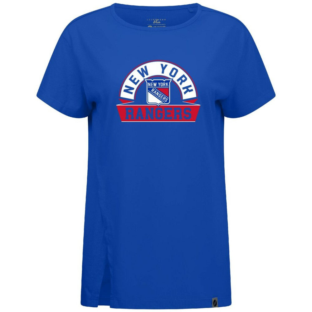 NHL New York Rangers Levelwear Women's Influx Banner Arch T-Shirt - Royal
